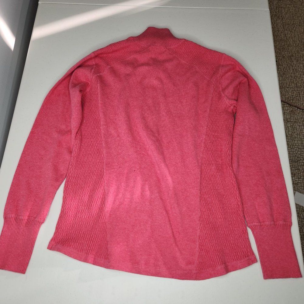 Eddie Bauer Sweater Women's XL Pink 1/2 Zip Pullover Cotton Mock Neck Classic - Picture 4 of 7